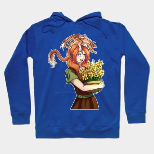 Gathering Flowers with a Dragon Hoodie